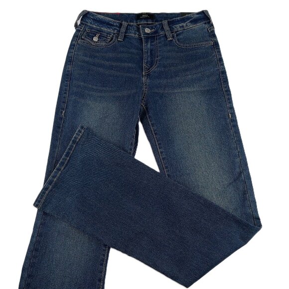 True Religion Becca Bootcut Jeans Women's Size 26 Dark Wash Crystal Flap Pockets